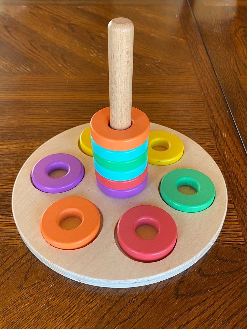 Lovevery Wooden Color Stacking Rings - Multicolor Learning Game